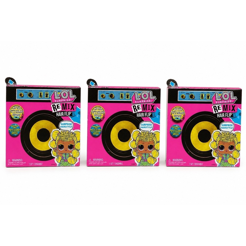 LOL Surprise Remix Hair Flip Dolls Lot of‎ 3 15 Surprises Music New Sealed Set